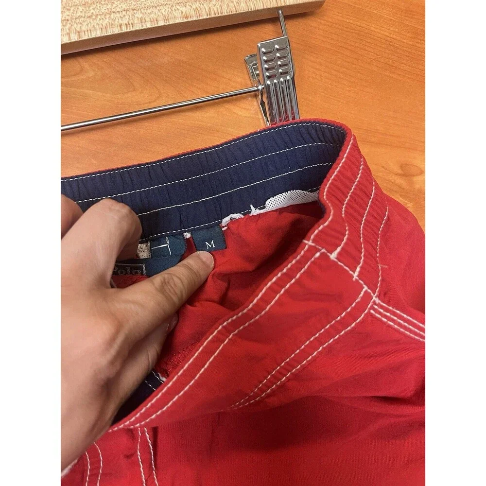 Polo Ralph Lauren Swim Trunks Red Lined Swimwear Board Beach No‎ Mesh Lining